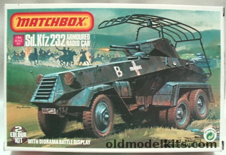 Matchbox 1/76 Sd.Kfz. 232 Armoured Radio Car with Diorama Display Base, 40085 plastic model kit